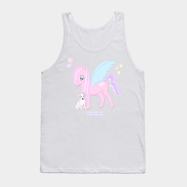 Pink Ponyme with puppy Tank Top by Ponyme